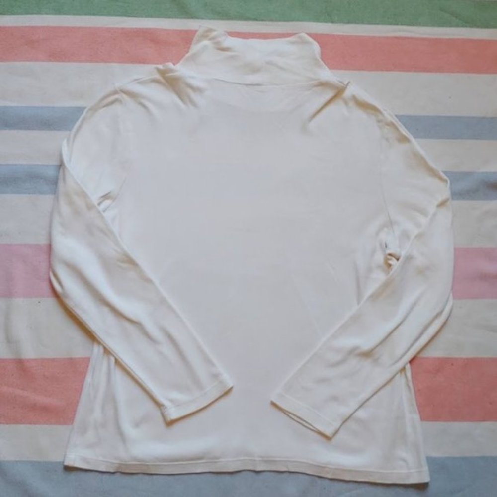 Appleseed's 100% Cotton Cream Faux Turtleneck